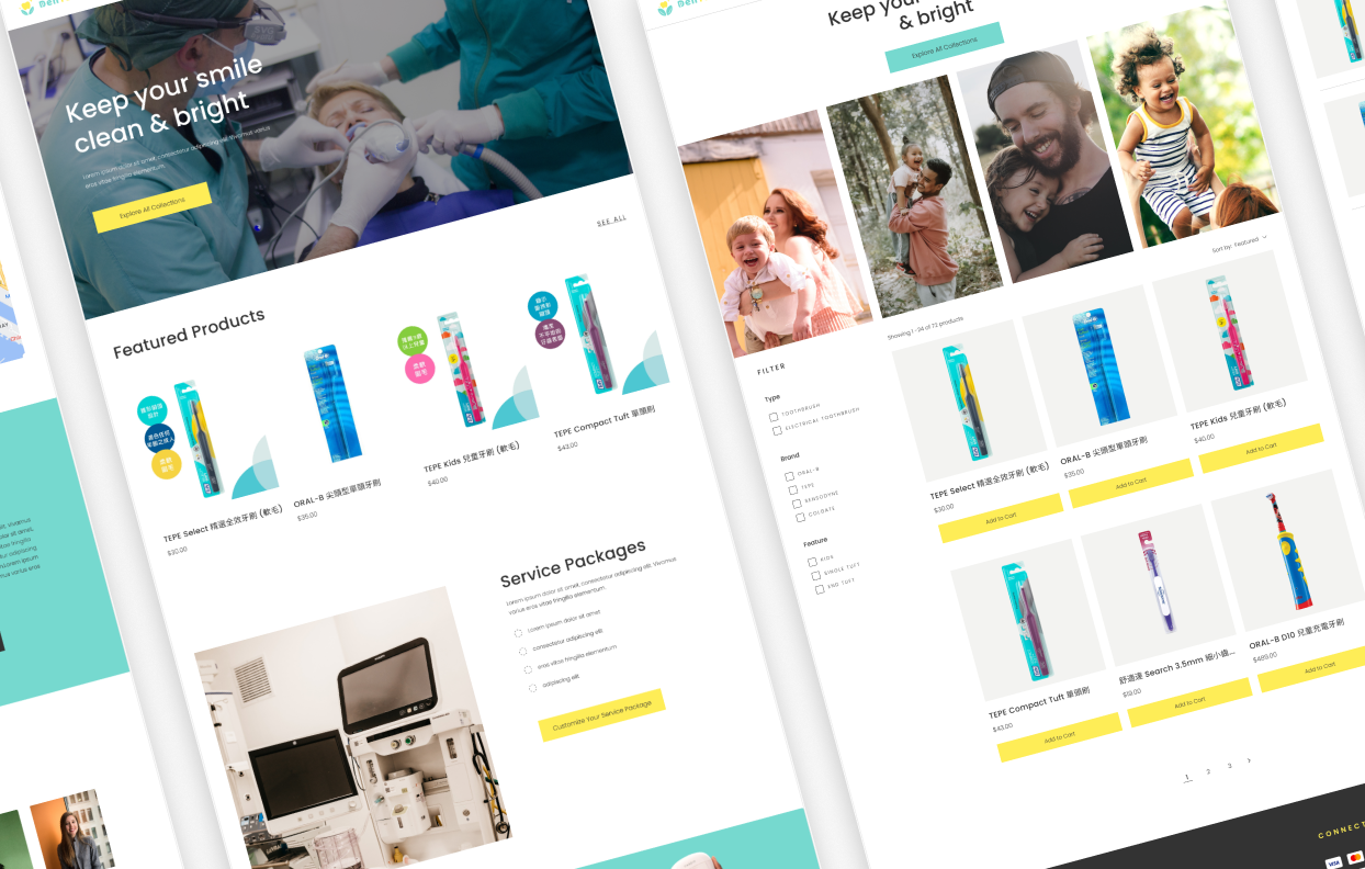Dental Product Website Design